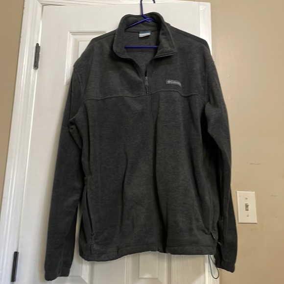 Gray mens Columbia fleece jacket - Picture 1 of 4